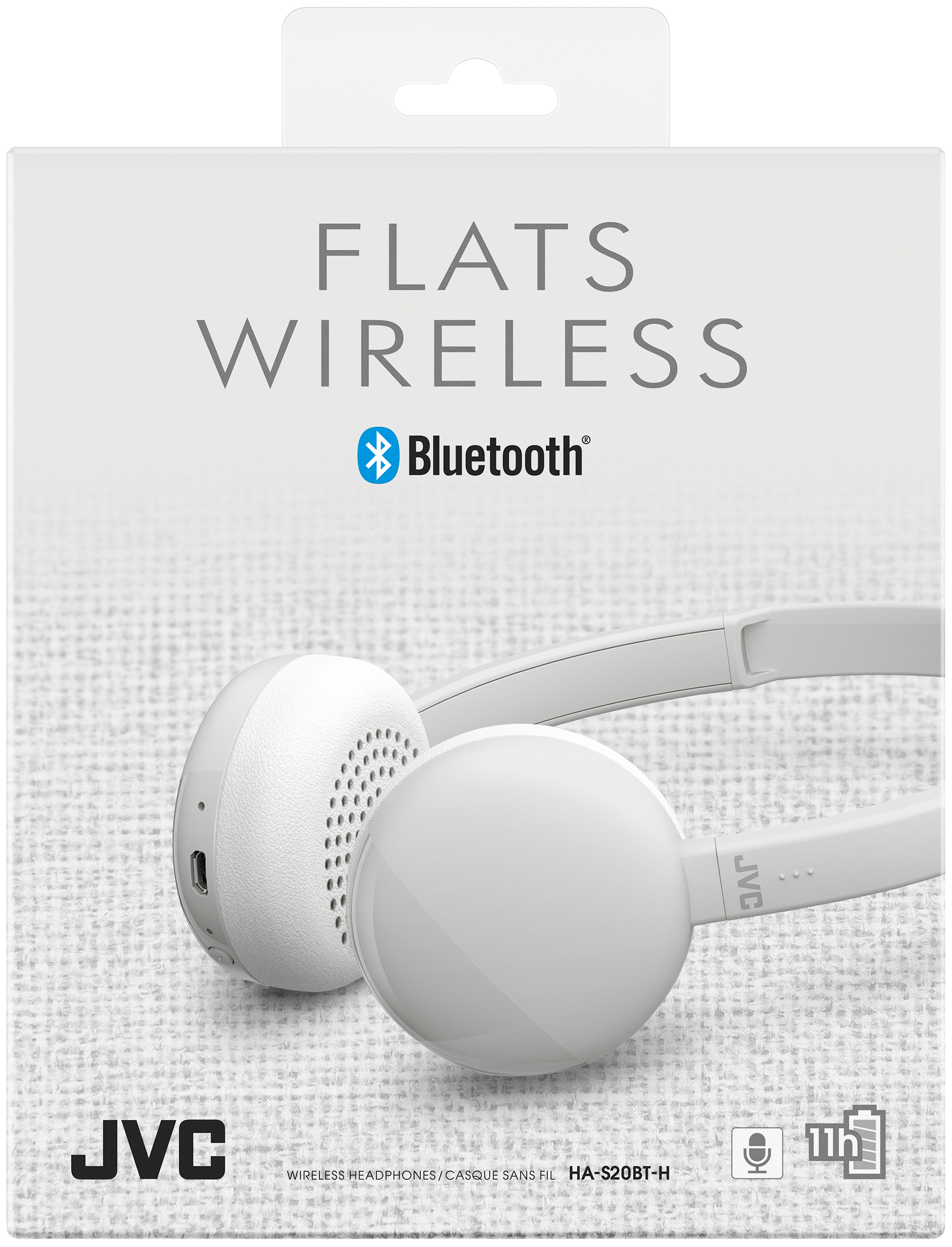 JVC HAS20BT Bluetooth Wireless Flat Folding Headphones with Remote & Mic 